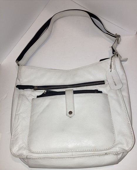 Other - Off-White OR Cream Colored 100% Cowhide Leather Shoulder Bag Purse Bag Tote